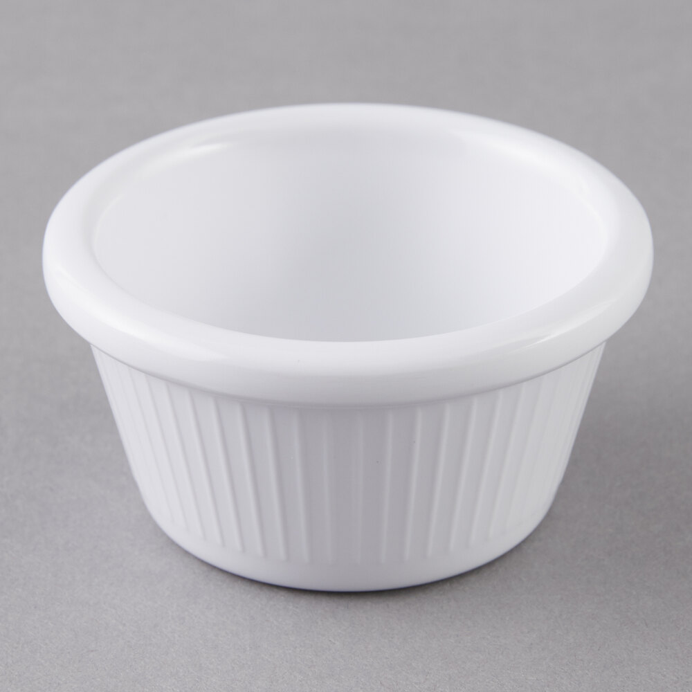 Carlisle 2 oz. White Fluted Melamine Ramekin - 48/Case
