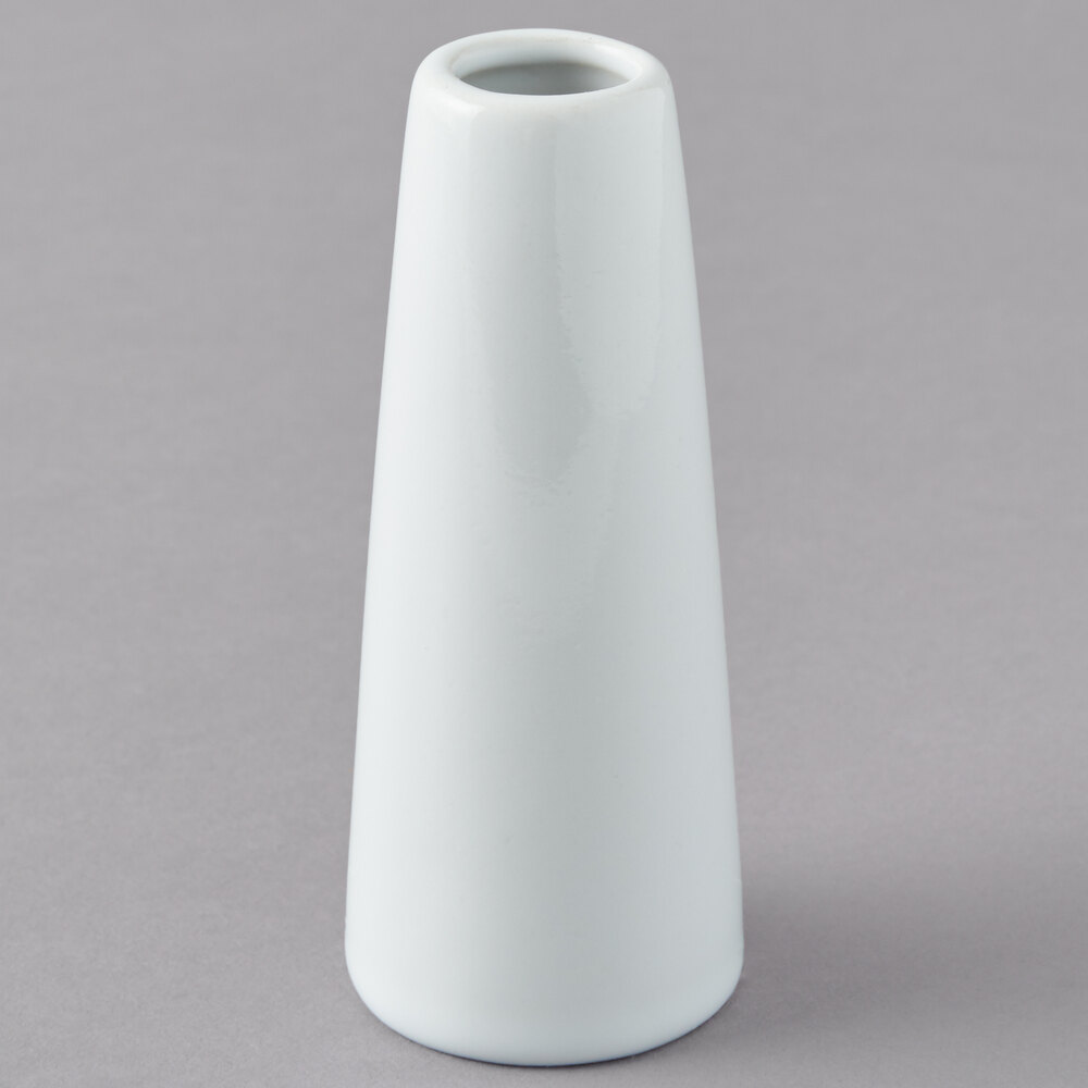 American Metalcraft BVTG6 1 1/2" x 4" White Ceramic Tower Vase - 12/Case