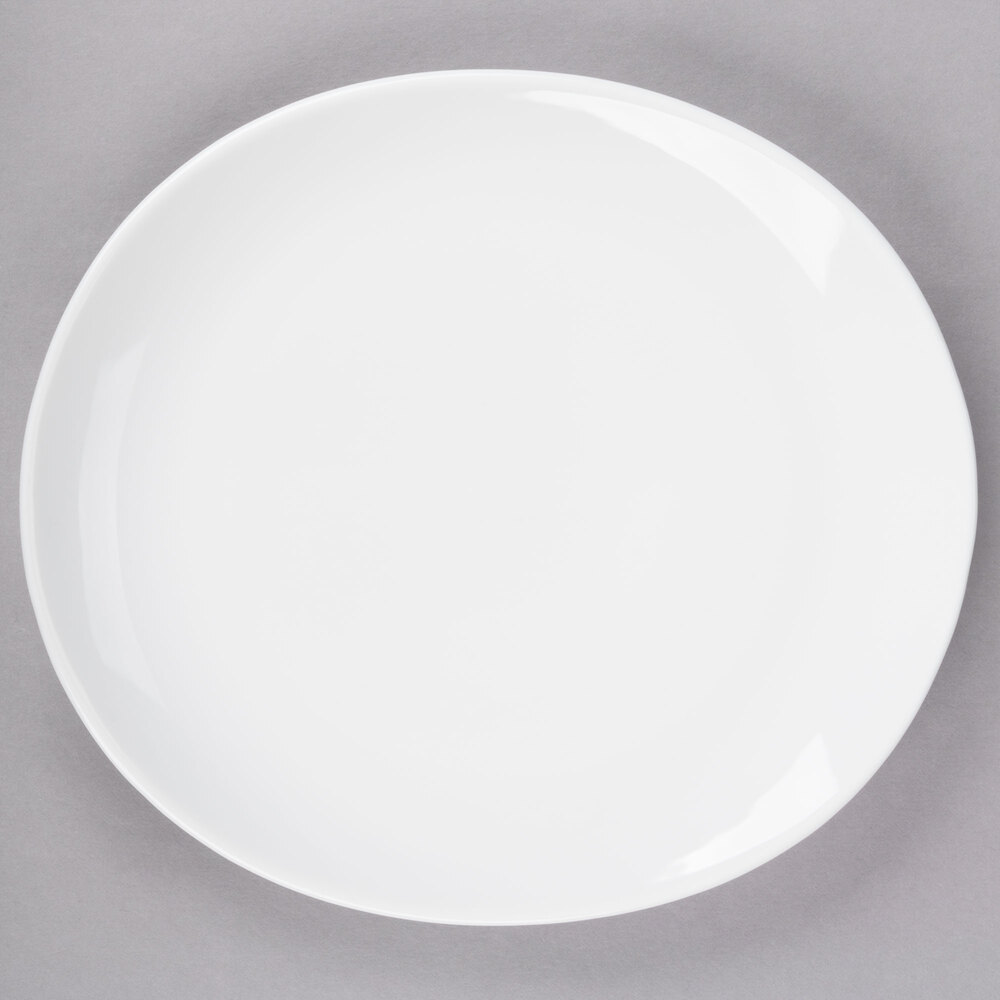10 Strawberry Street RVL0008 Royal Oval 9" White Porcelain Salad / Dessert Plate - 24/Case