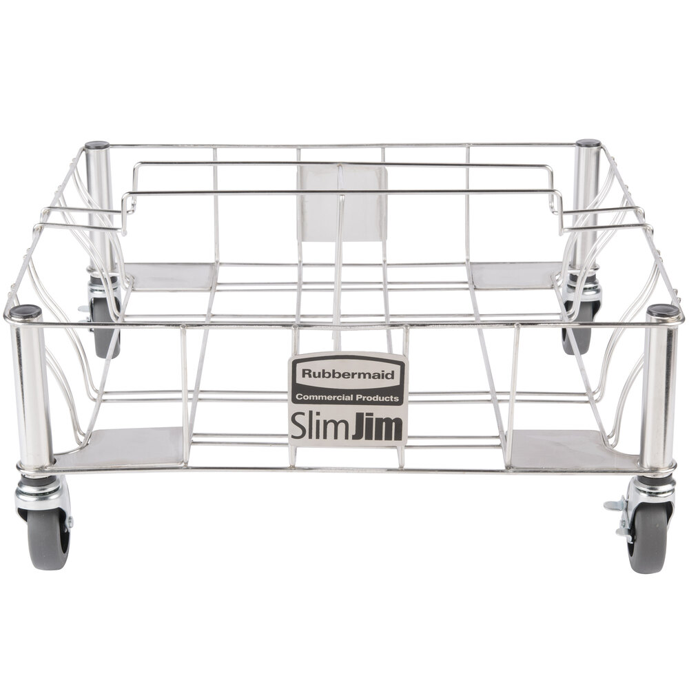 Rubbermaid® 1956191 Slim Jim Two Container Stainless Steel Dolly