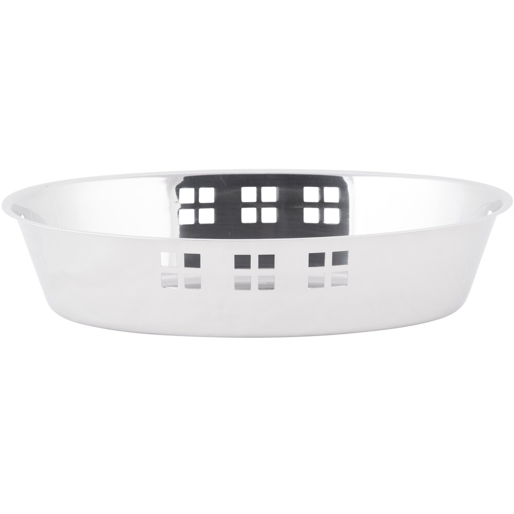 Vollrath 46624 55 oz. Mirror-Finished Stainless Steel Oval Serving Bowl