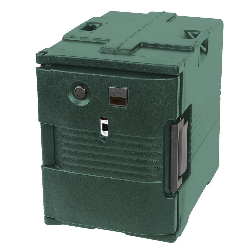 Cambro Ultra Pan Carrier® Granite Green Front Loading Insulated Electric (110V, degrees F) Food Pan Carrier - 6 Full-Size Pan Max Capacity