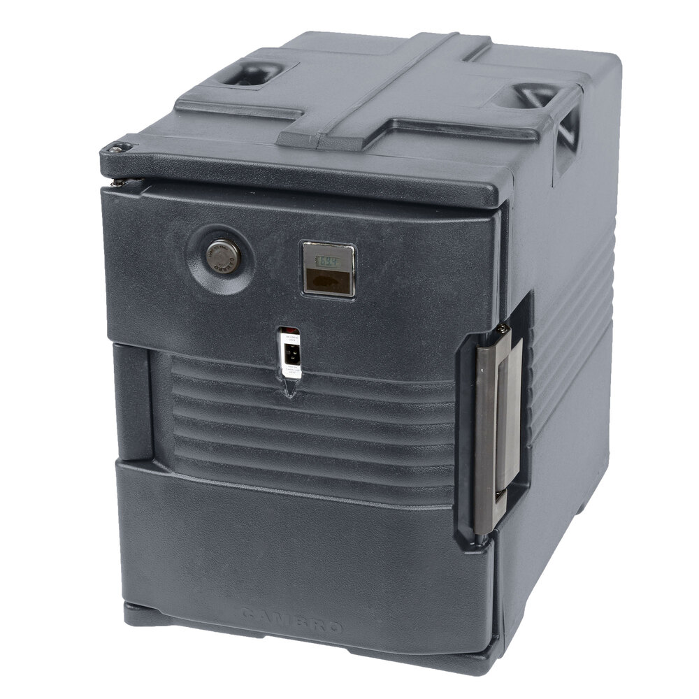 Cambro Ultra Pan Carrier® Granite Gray Front Loading Insulated Electric (110V, degrees F) Food Pan Carrier - 6 Full-Size Pan Max Capacity