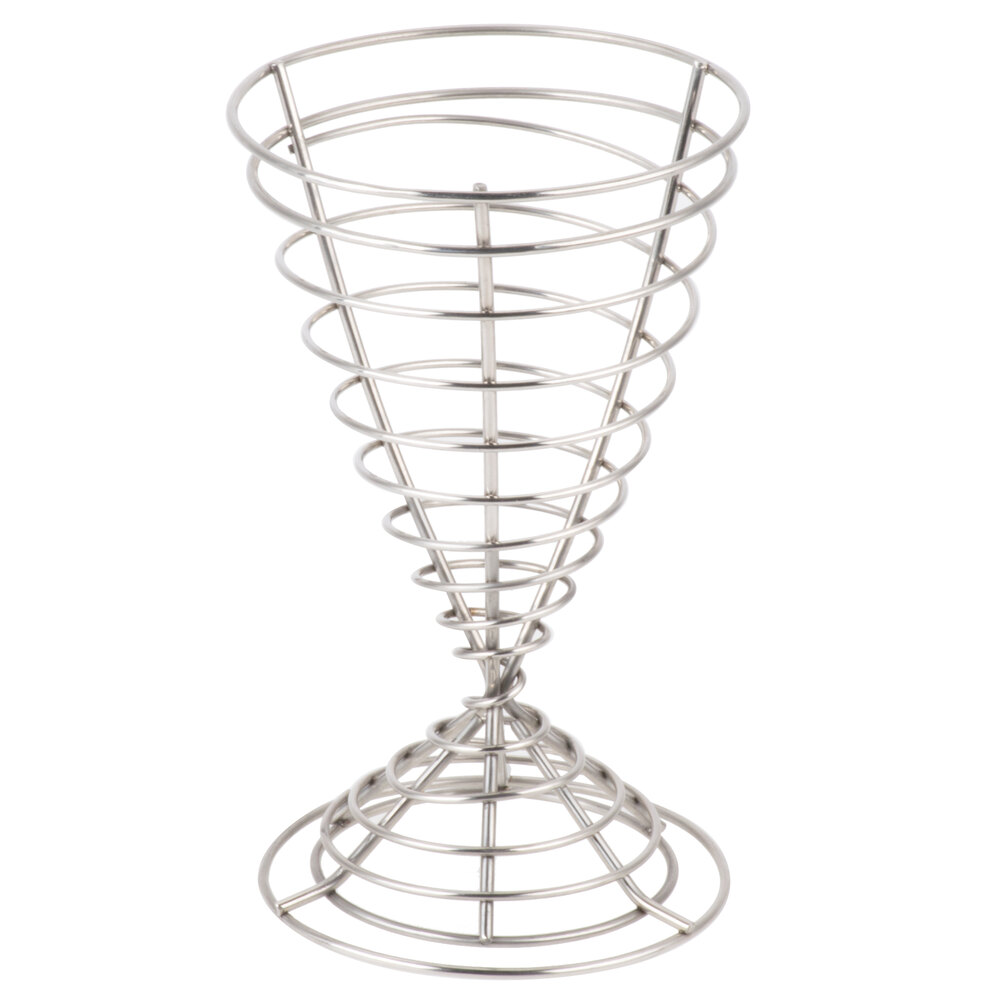 Clipper Mill by G.E.T. 4-88068 4" Round Stainless Steel Spiral Wire Cone Basket