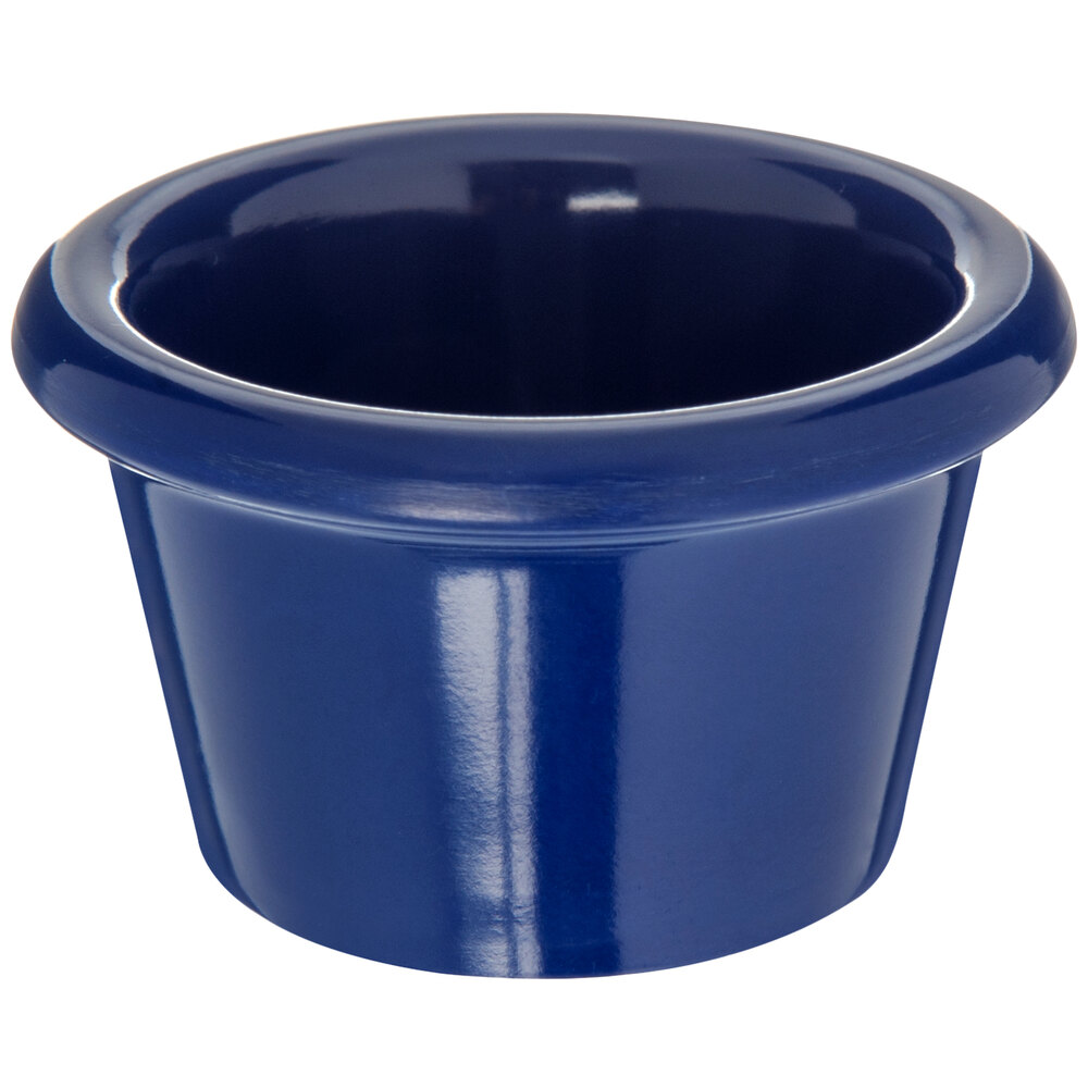 Carlisle S27560 1.5 oz. Cobalt Blue Smooth Melamine Ramekin - 48/Case