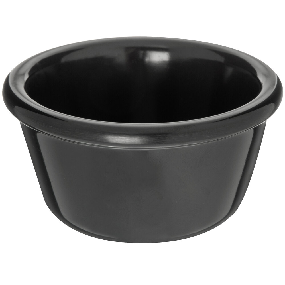 Carlisle 4 oz. Black Smooth Melamine Ramekin - 48/Case
