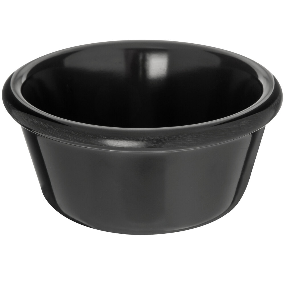 Carlisle 6 oz. Smooth Black Melamine Ramekin - 48/Case