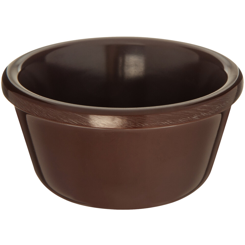 Carlisle S28069 3 oz. Smooth Chocolate Brown Melamine Ramekin - 48/Case