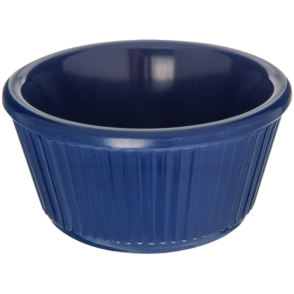 Carlisle 4 oz. Cobalt Blue Fluted Melamine Ramekin - 48/Case