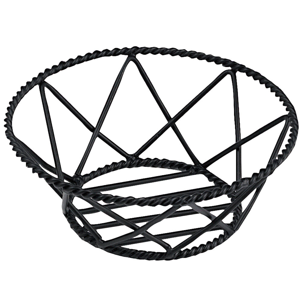 Clipper Mill by G.E.T. 4-31433 8" Round Black Iron Powder Coated Braided Basket