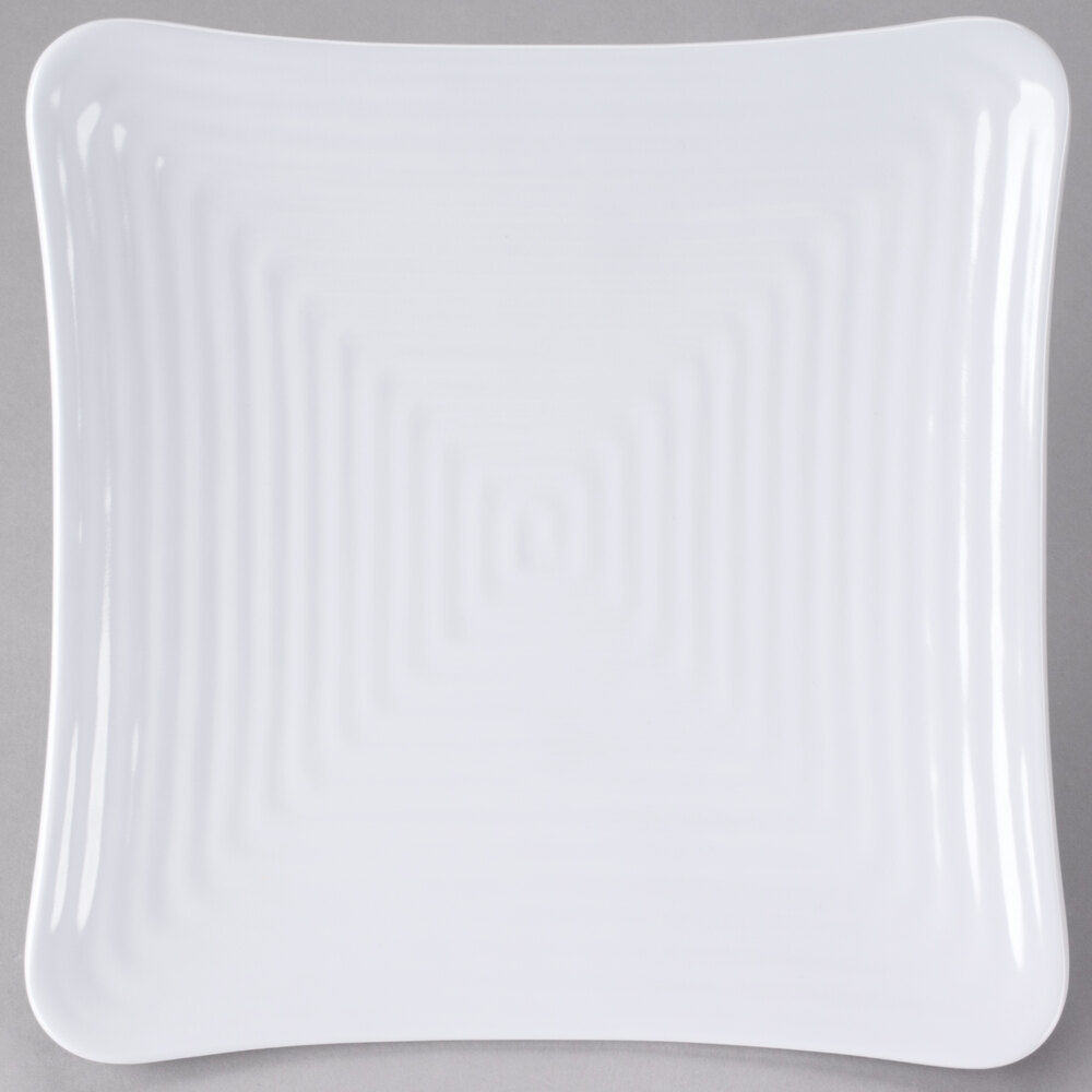 GET ML-63-W Milano 10 1/4" White Melamine Square Plate - 12/Pack
