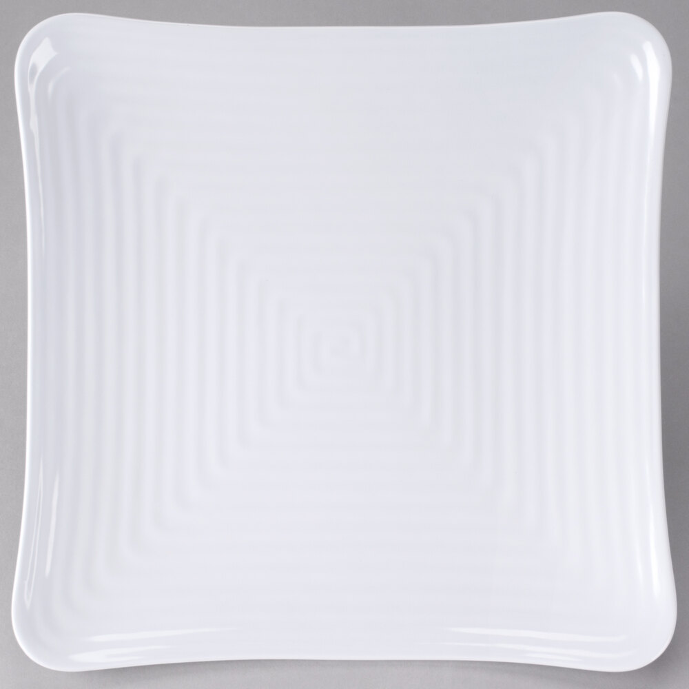 GET ML-65-W Milano 13 3/4" White Melamine Square Plate