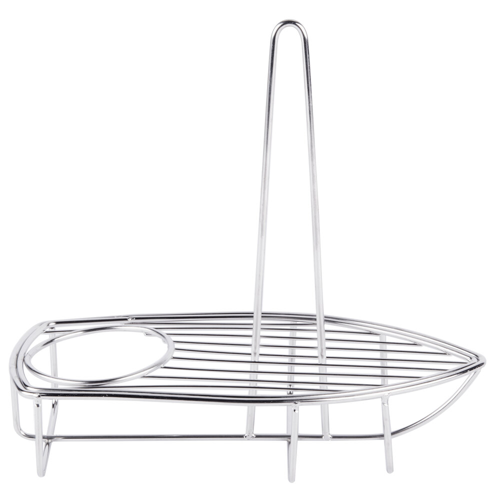Clipper Mill by G.E.T. 4-881818 Stainless Steel 9 1/2" Boat Onion Ring Tower with Ramekin Holder