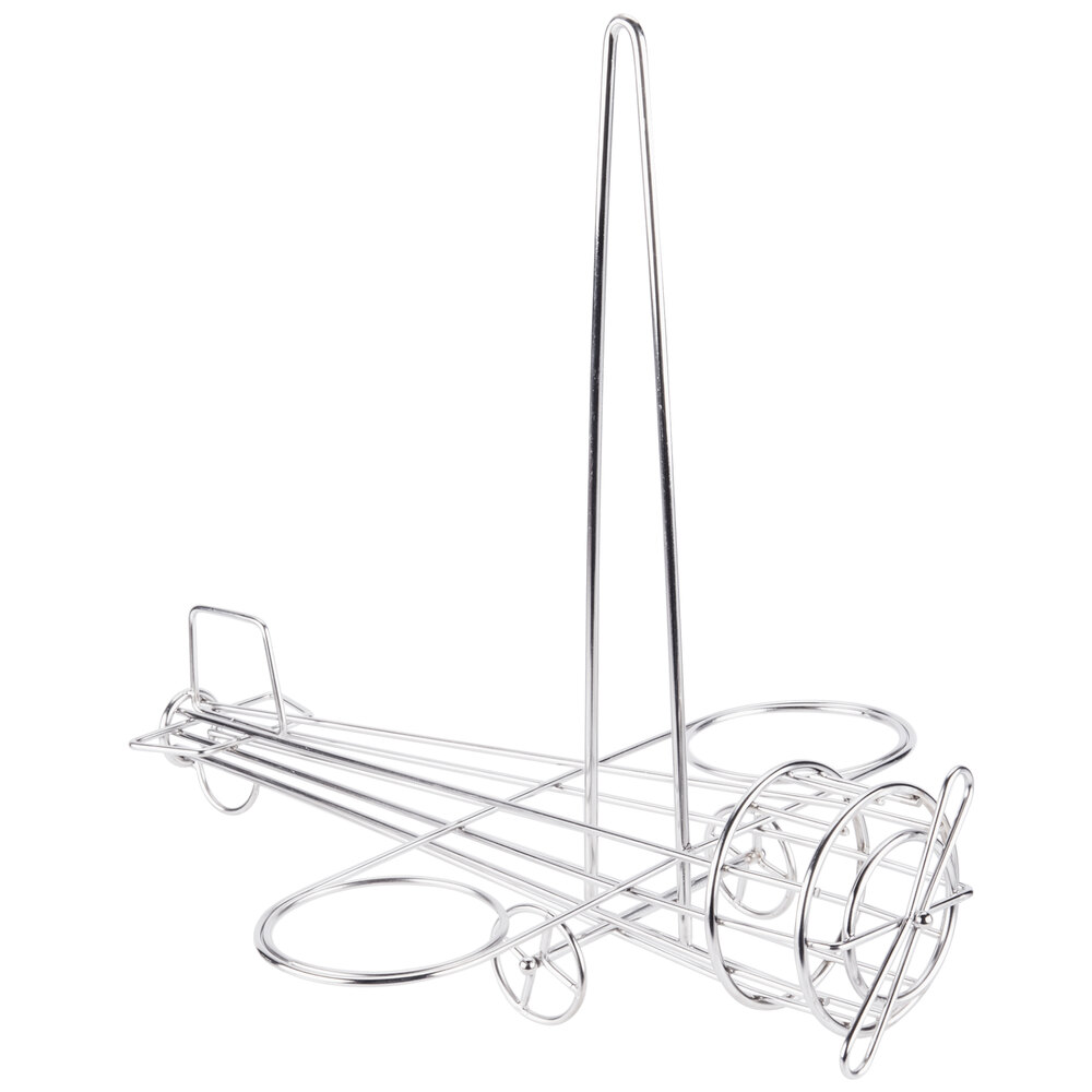 Clipper Mill by G.E.T. 4-882808 Stainless Steel 12" x 11" Onion Ring Airplane Tower with Two Ramekin Holders