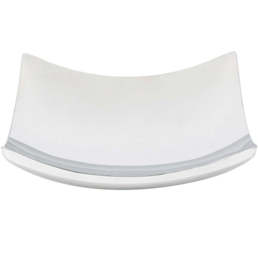 Vollrath 46221 Double Wall Stainless Steel Curved Platter - 7 1/2" x 7 1/2"