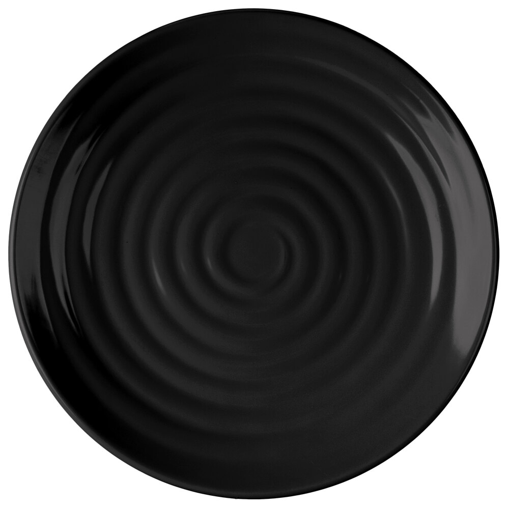 GET ML-81-BK Milano 9 1/2" Black Melamine Round Plate - 12/Pack