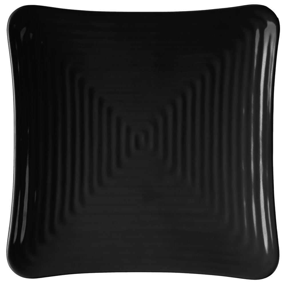 GET ML-63-BK Milano 10 1/4" Black Melamine Square Plate - 12/Pack