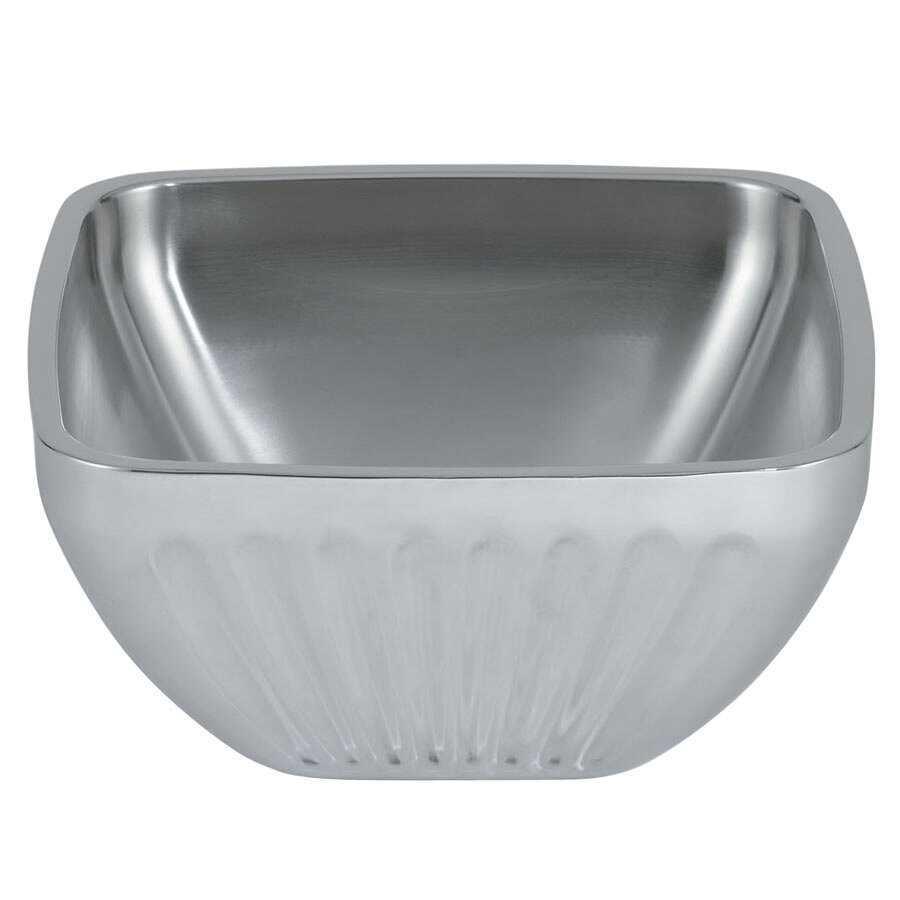 Vollrath 47684 Fluted Double Wall Square 8.2 Qt. Serving Bowl