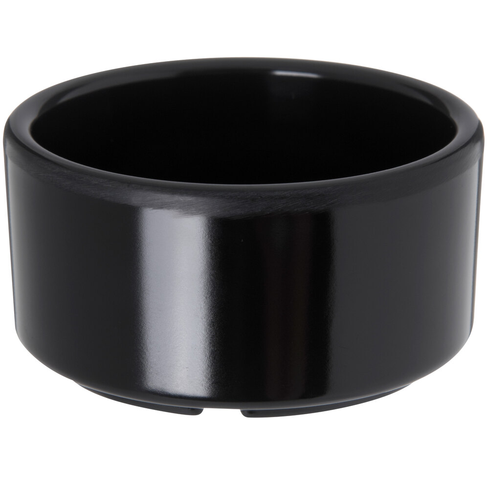 Carlisle 41203 3 oz. Black Straight Sided Melamine Ramekin - 48/Case