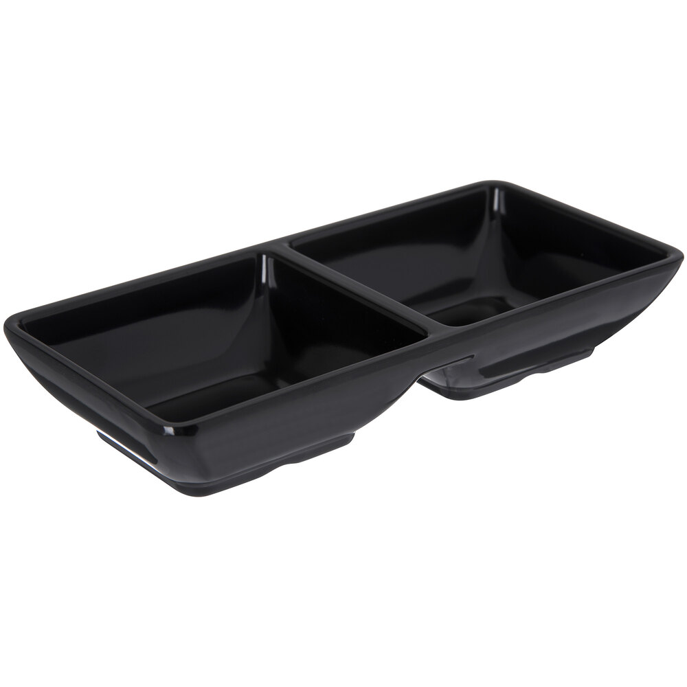 Carlisle 086203 4 oz. Black Double Melamine Ramekin - 24/Case