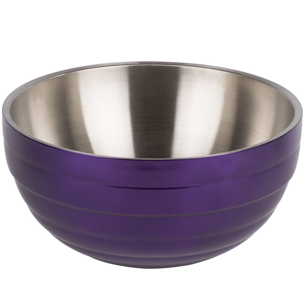 Vollrath 4659065 Double Wall Round Beehive 1.7 Qt. Serving Bowl - Passion Purple