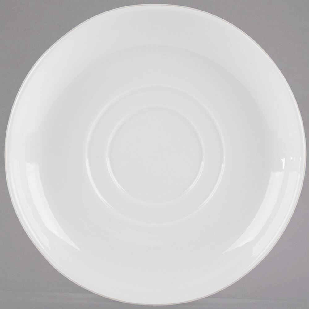 Libbey Slenda 6 1/2" Royal Rideau White Porcelain Soup Cup Saucer - 36/Case