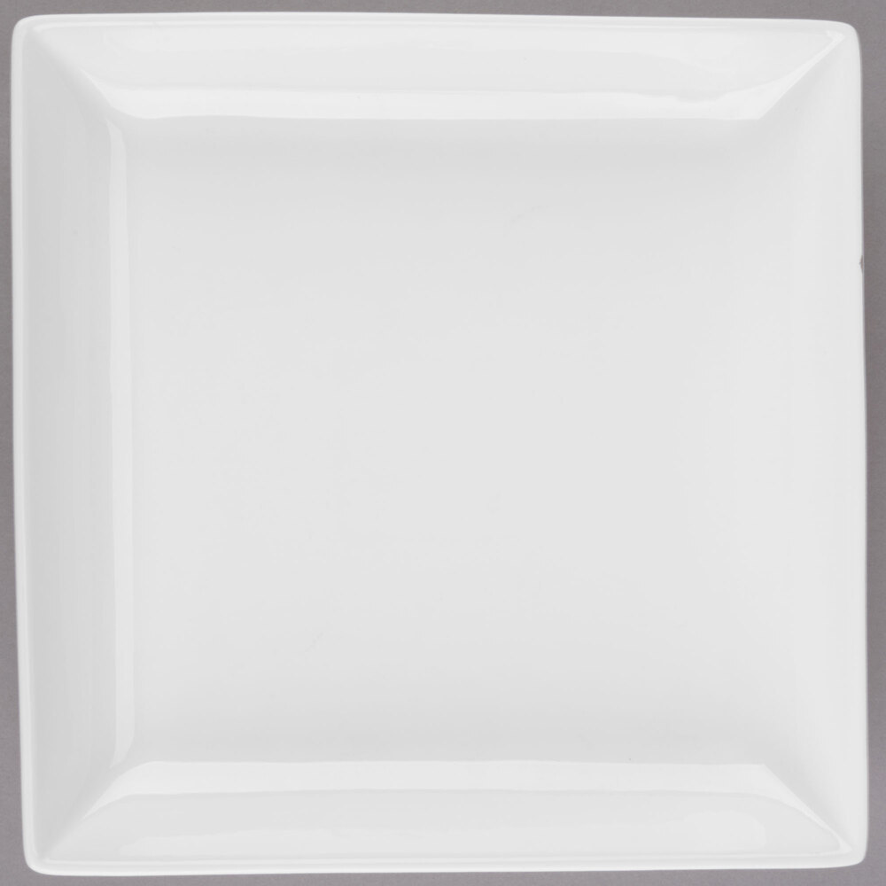 Libbey Slenda 10 1/2" Square Royal Rideau White Porcelain Coupe Plate - 12/Case