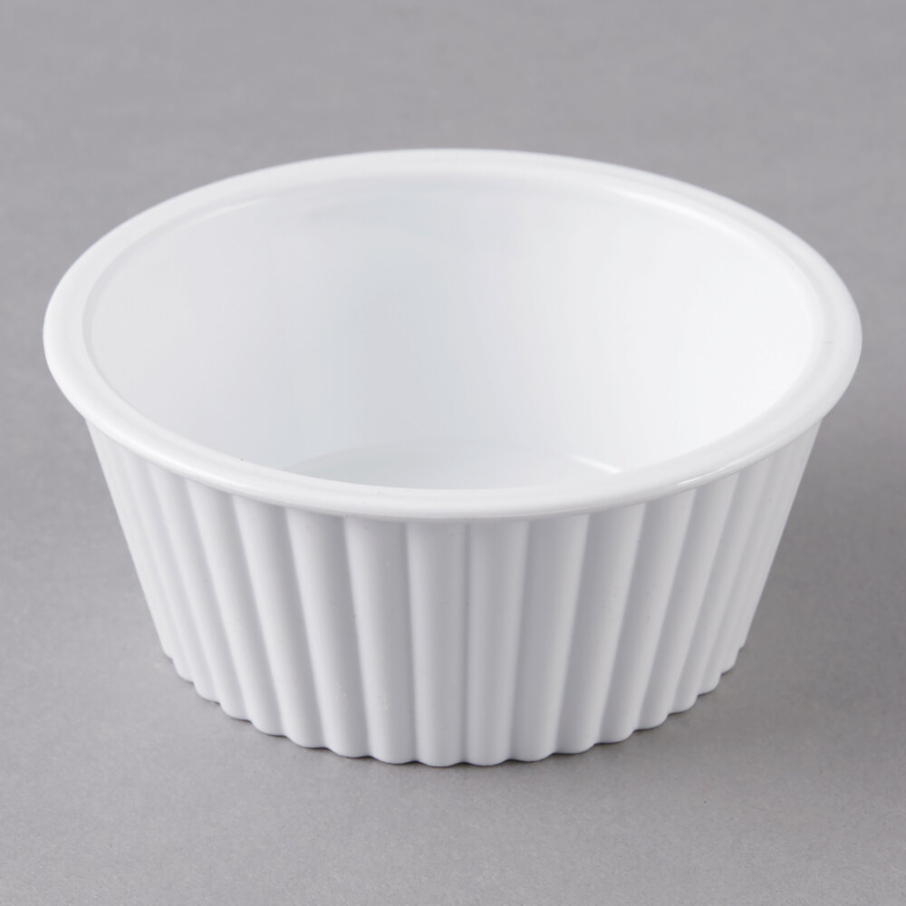Carlisle 084502 White 4.5 oz. Fluted Plastic Ramekin - 48/Case