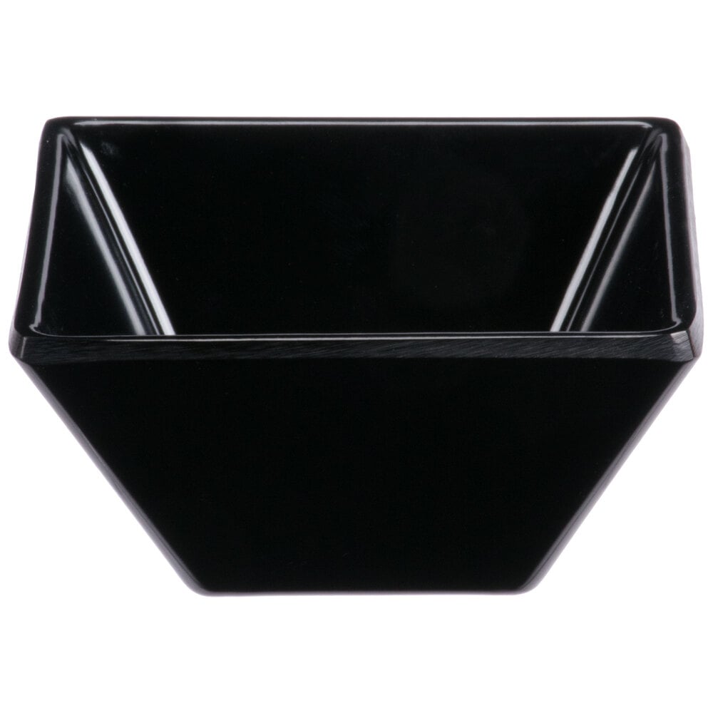 GET ML-257-BK Siciliano 3 oz. Black Melamine 3" Square Petite Bowl - 48/Case