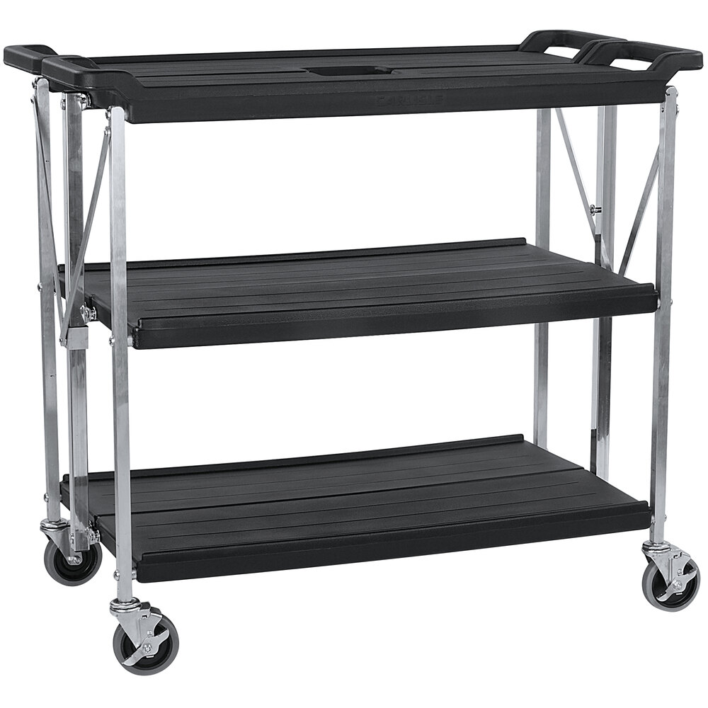 Carlisle SBC203103 Fold 'N Go 20" x 31" Black Folding Utility Cart
