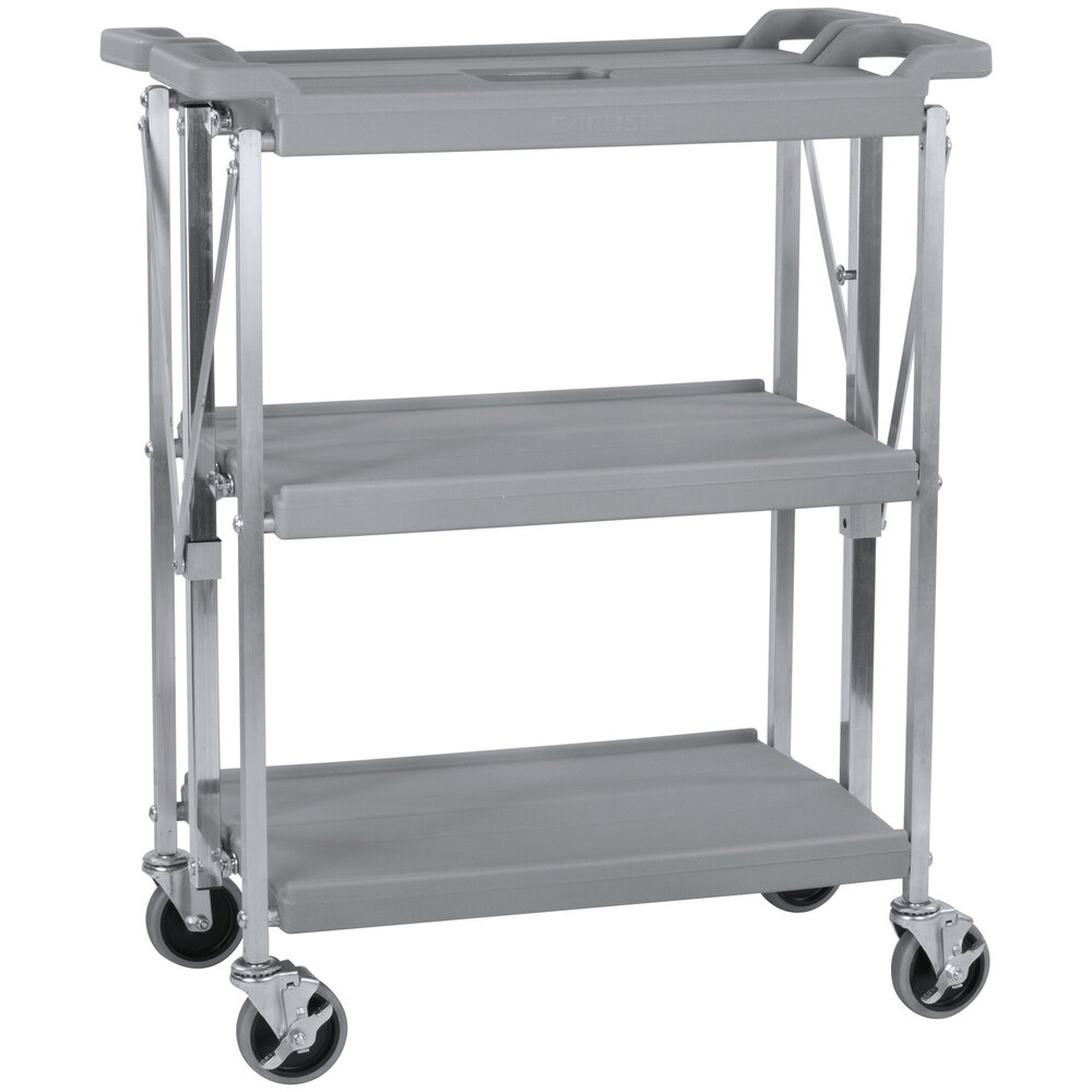 Carlisle SBC152123 Fold 'N Go 15" x 21" Gray Folding Utility Cart