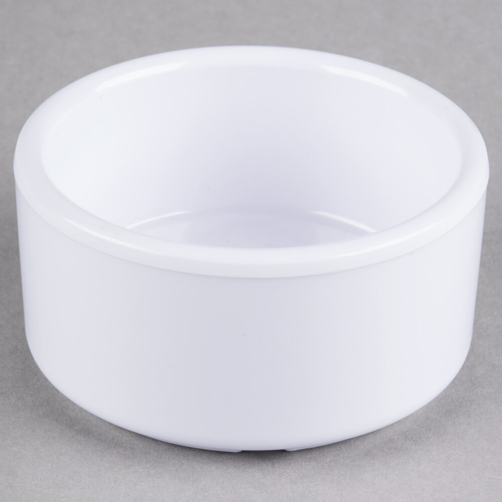 Carlisle 41202 3 oz. White Straight Sided Melamine Ramekin - 48/Case