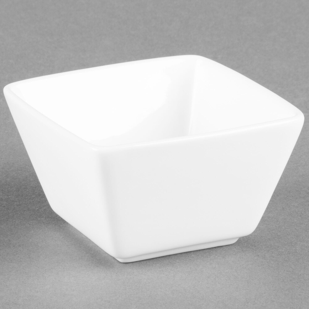 Libbey Slate 8 oz. Ultra Bright White Square Porcelain Bouillon Bowl - 36/Case
