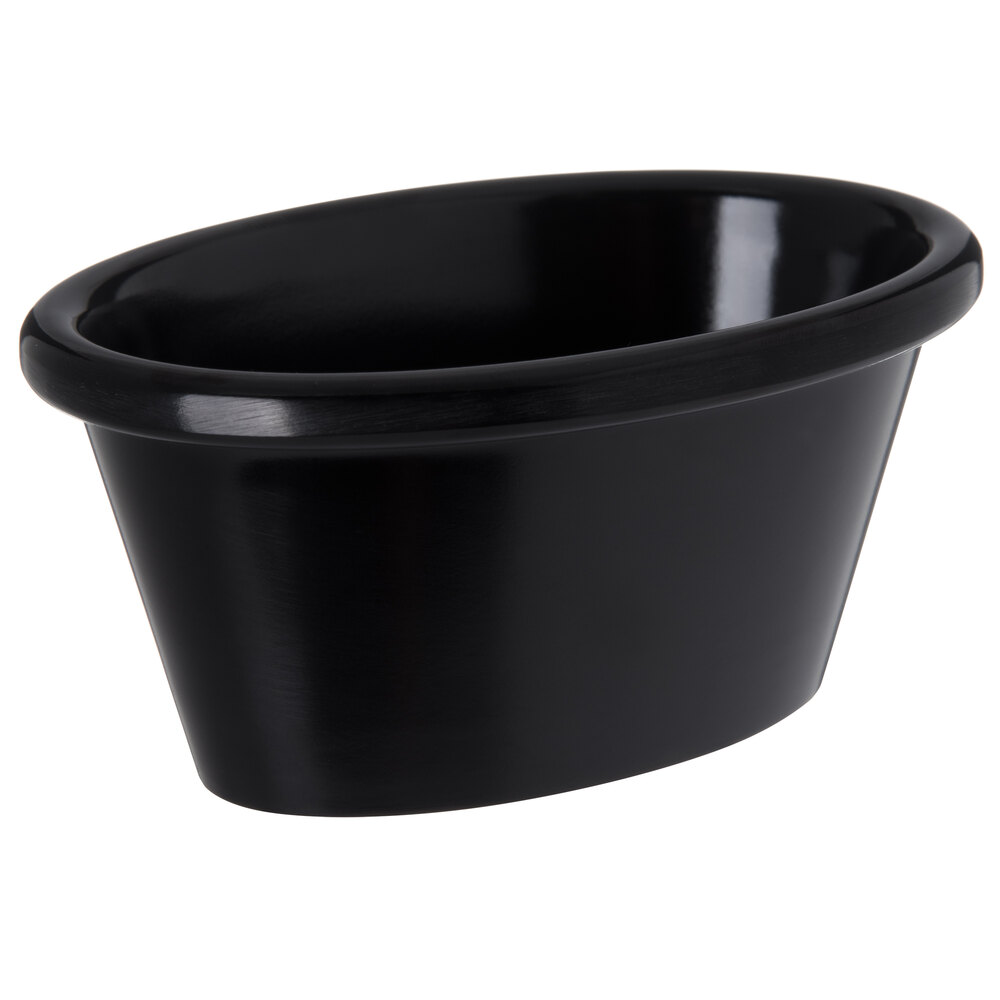 Carlisle S31403 4 oz. Black Melamine Oval Ramekin - 48/Case