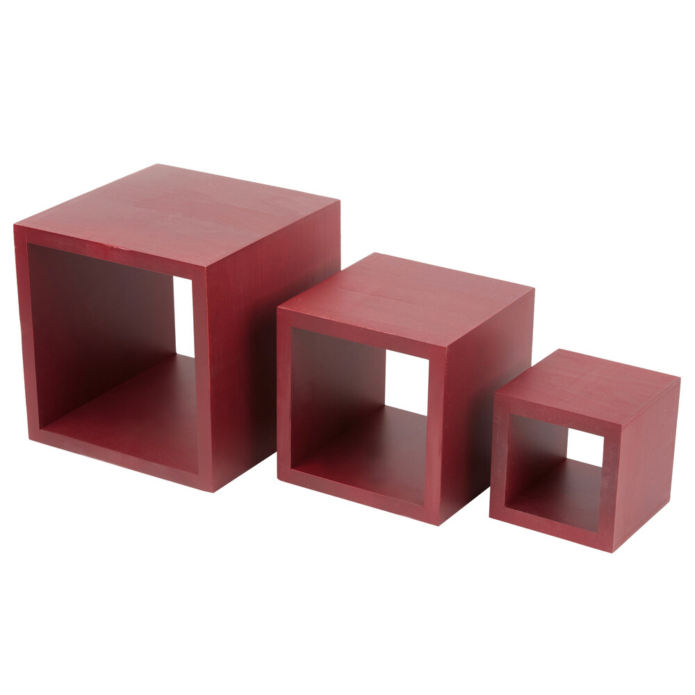 American Metalcraft RSM2 Set of Three Mahogany Wood Riser