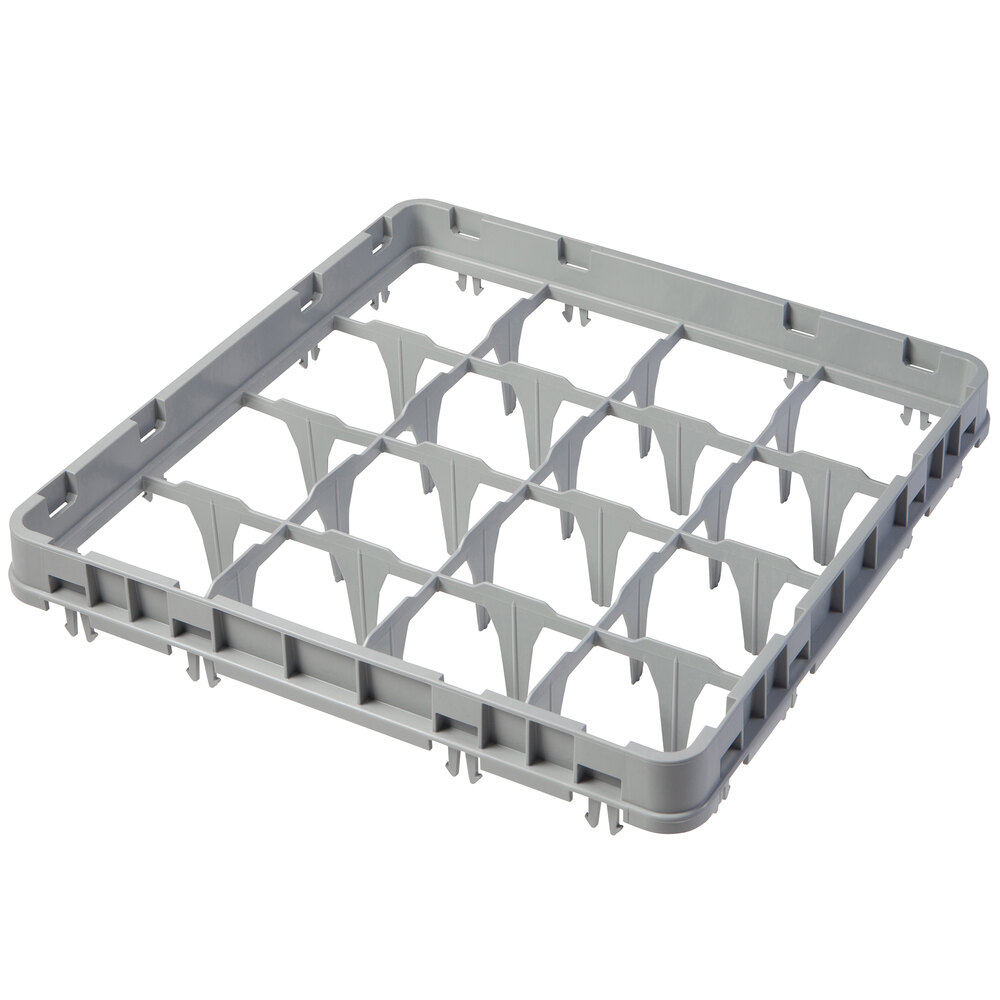 Cambro 16E1151 Camrack 16 Compartment Soft Gray Full Drop Full Size Camrack Extender - 19 5/8" x 19 5/8" x 2"