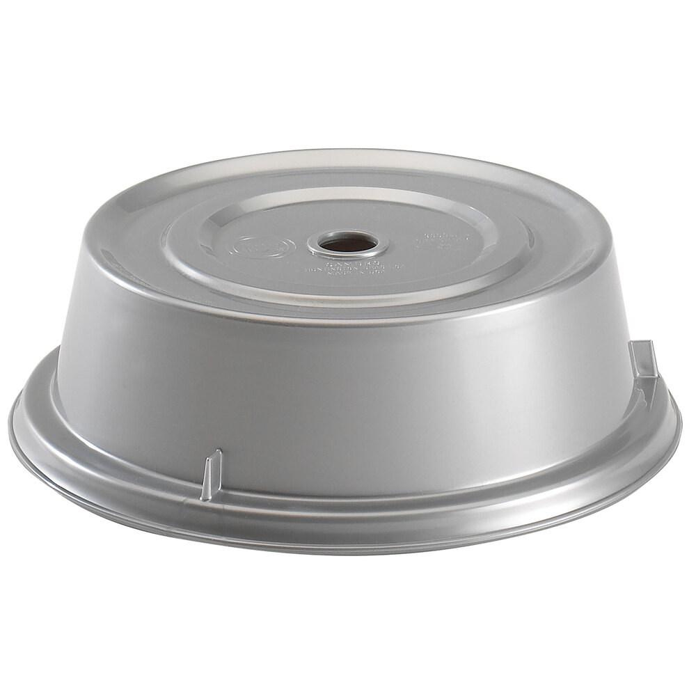 Cambro 1000CW486 Camwear® 10 3/16" Silver Metallic Camcover Plate Cover - 12/Case