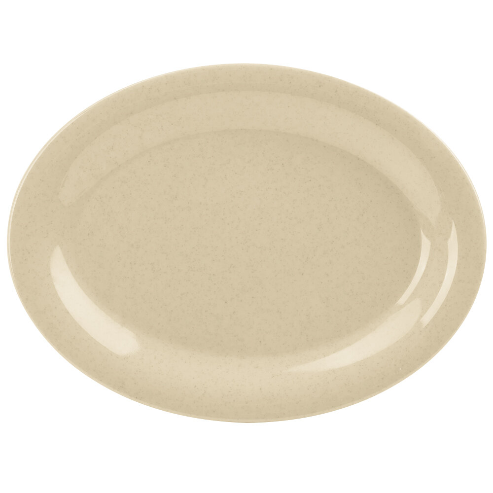 GET OP-120-S 12" x 9" Tahoe Oval Sandstone Platter - 12/Case