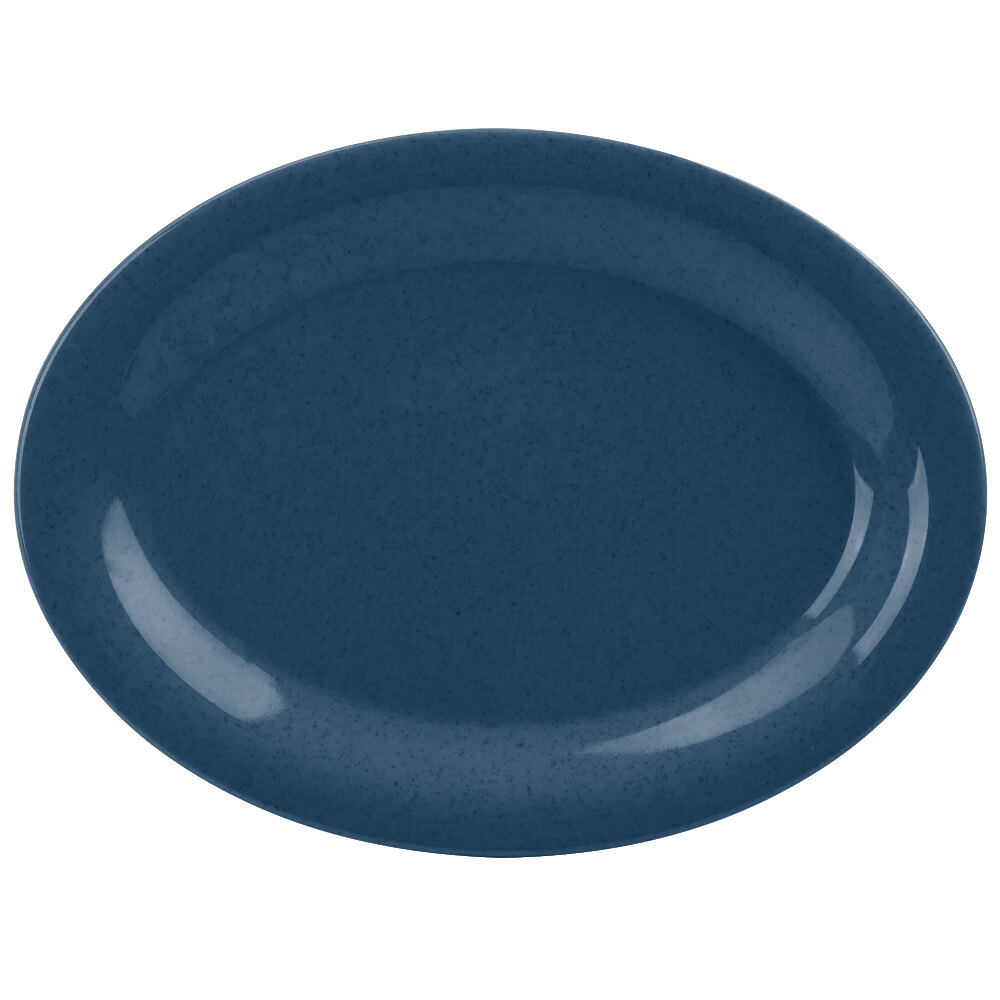 GET OP-120-TB Texas Blue 12" Oval Platter - 12/Case