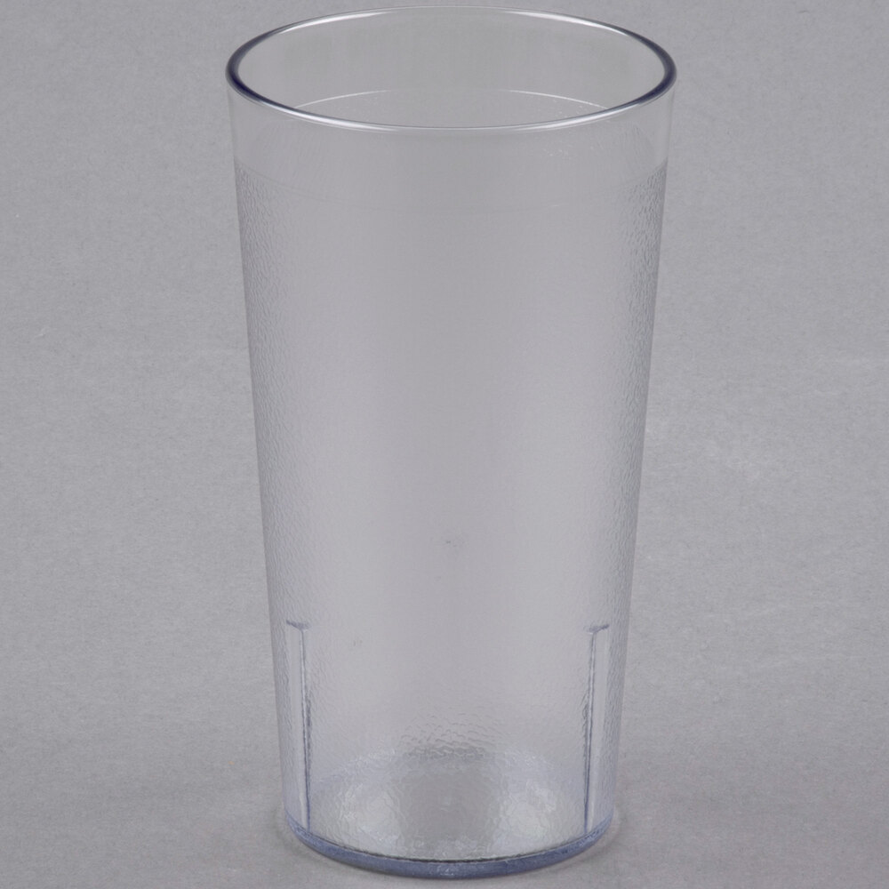 Cambro 1600P2152 Colorware 16.4 oz. Clear Customizable SAN Plastic Tumbler - 24/Case
