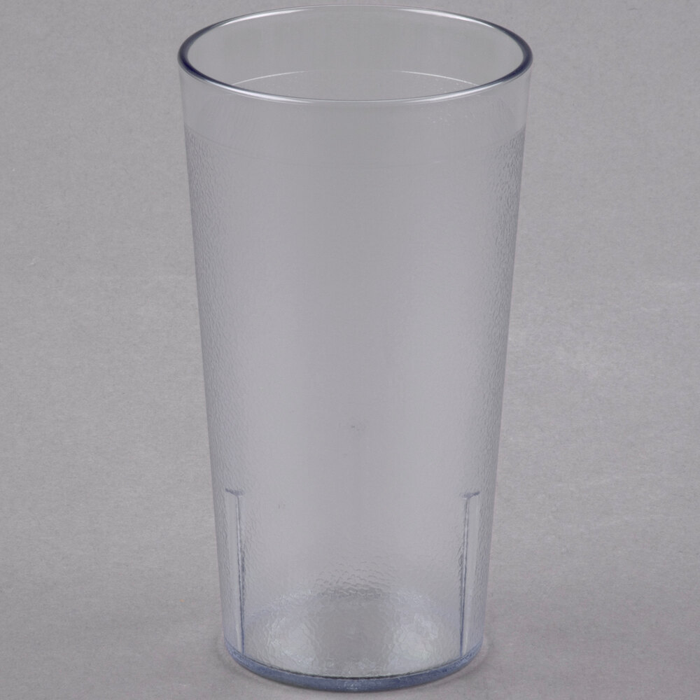 Cambro 1600P152 Colorware 16.4 oz. Clear Customizable SAN Plastic Tumbler - 72/Case