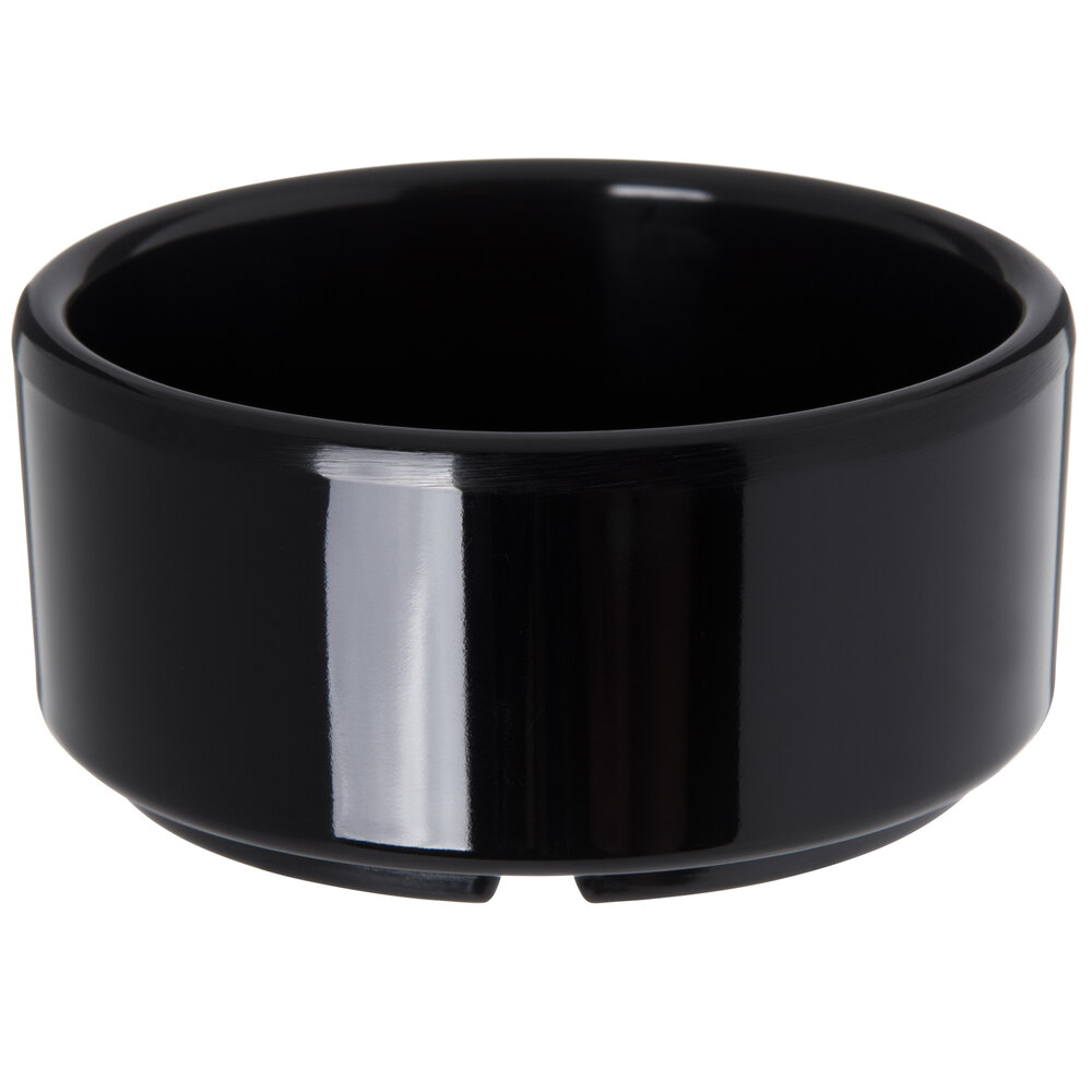 Carlisle 41403 4 oz. Black Straight Sided Melamine Ramekin - 48/Case
