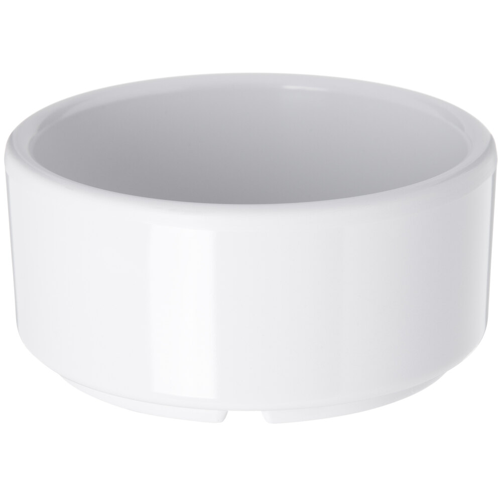 Carlisle 41402 4 oz. White Straight Sided Melamine Ramekin - 48/Case