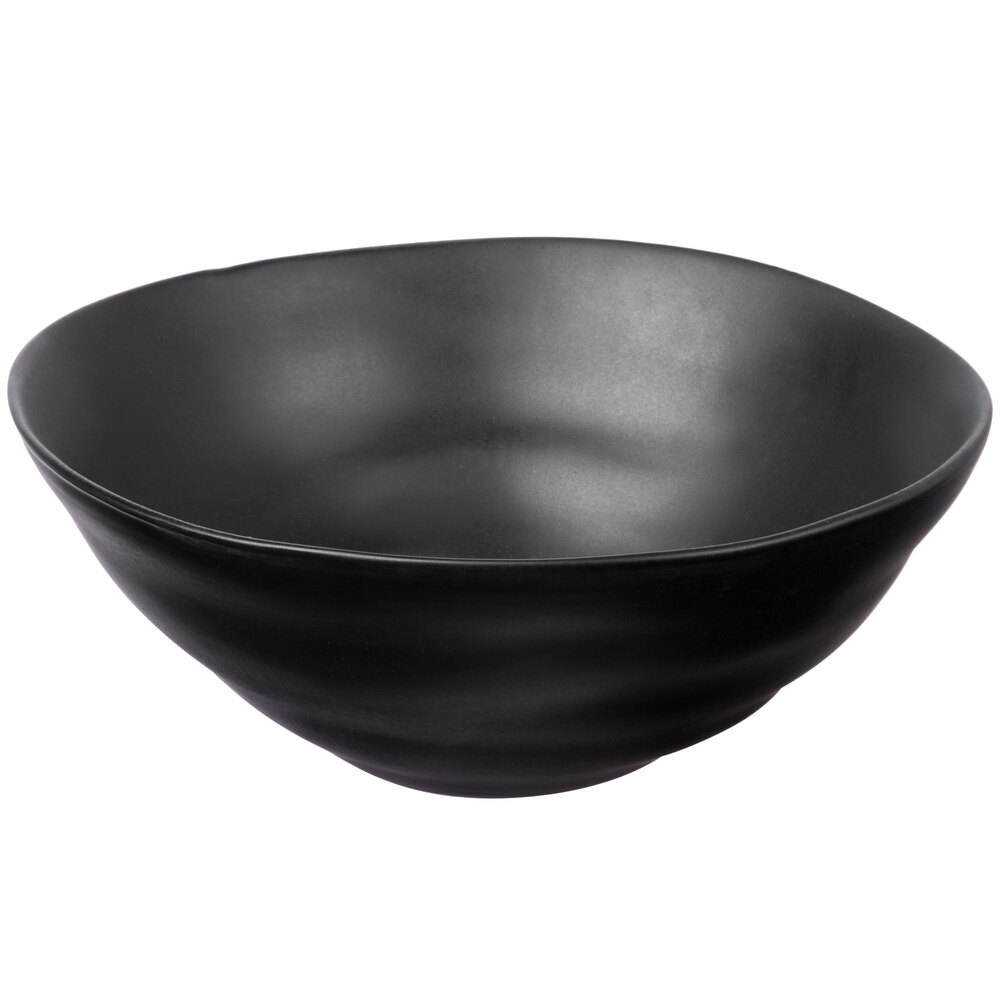 10 Strawberry Street RPPLE-BLKSRVBWL Matte Wave 80 oz. Black Serving Stoneware Bowl - 4/Case