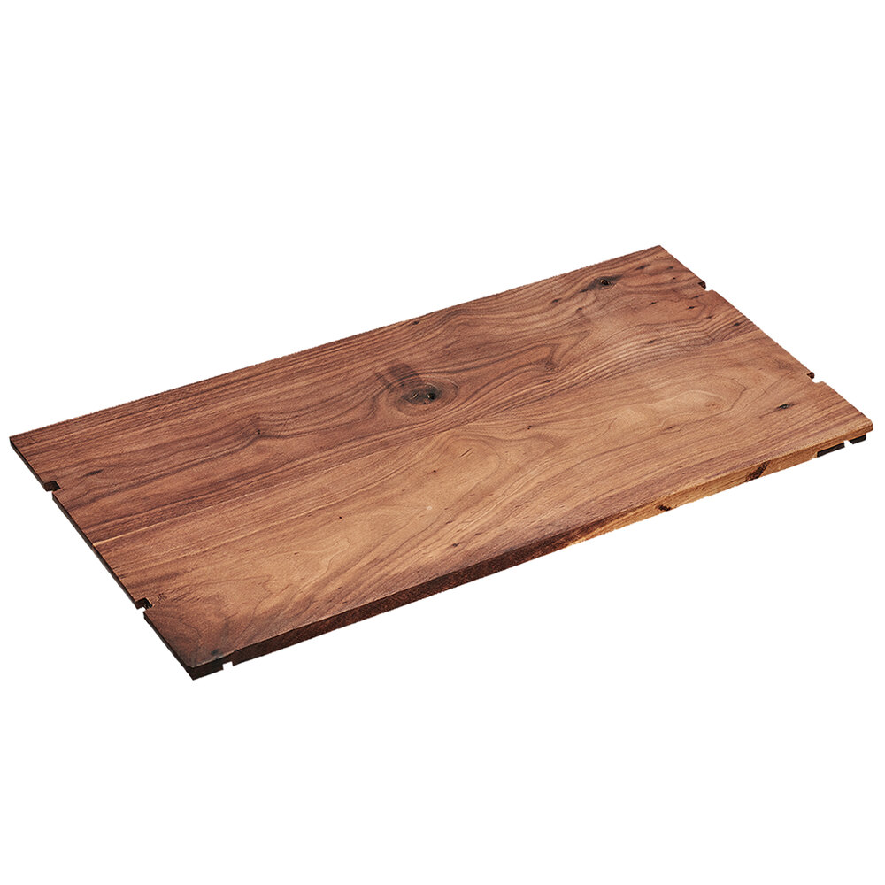 Cal-Mil 1435-1224-78 Mid-Century Walnut Rectangular Riser Shelf - 24" x 12"