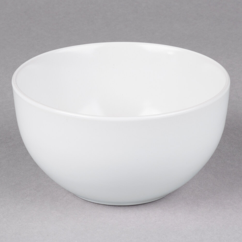 10 Strawberry Street WM-7-WHT Wazee Matte 16 oz. Round White Stoneware Cereal Bowl - 6/Case