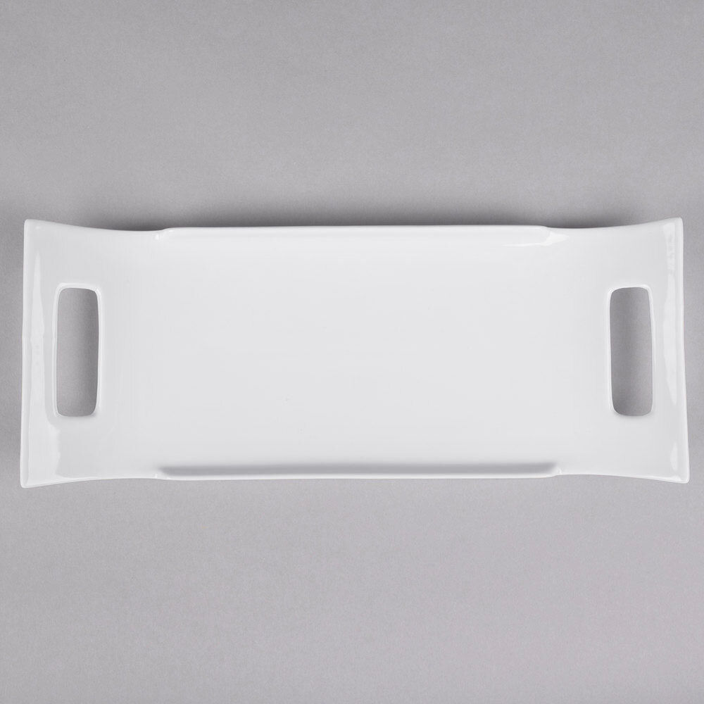 10 Strawberry Street WTR-14RECPLTR Whittier 14" White Rectangular Porcelain Platter - 24/Case