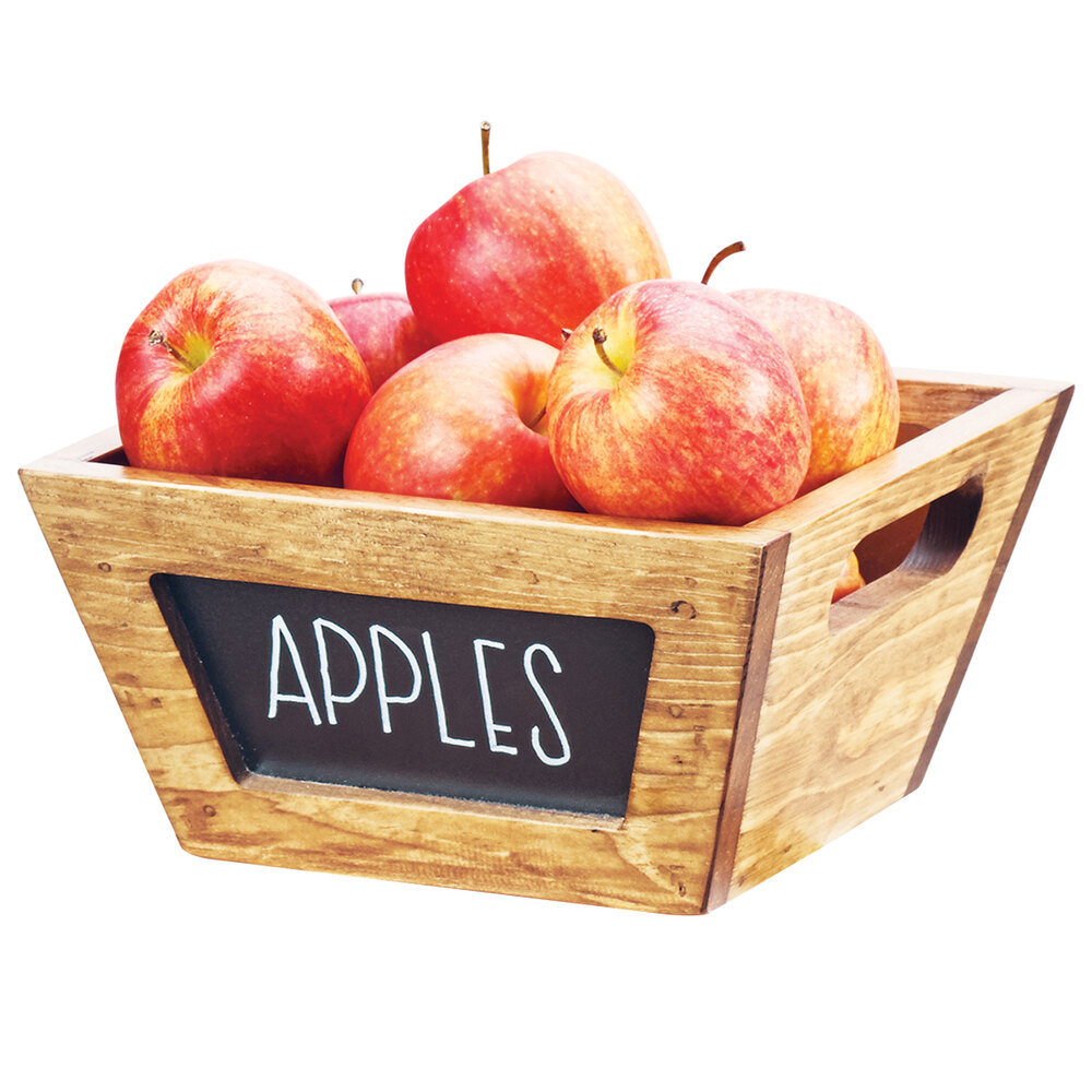 Cal-Mil 3593-8-99 Madera Rustic Pine Chalkboard Bowl - 8" x 8" x 4"