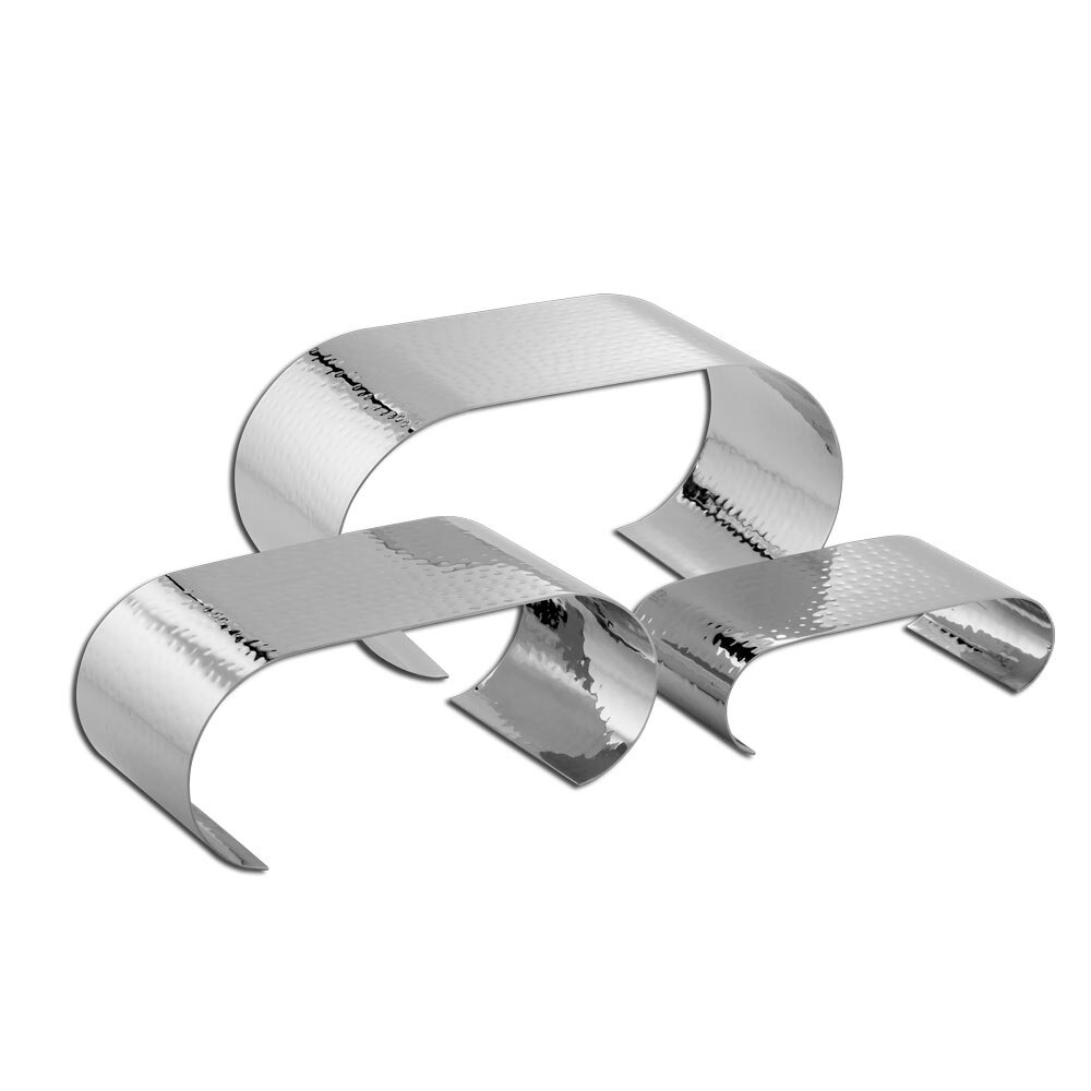 American Metalcraft CRH3 3-Piece Hammered Stainless Steel Curl Riser Set