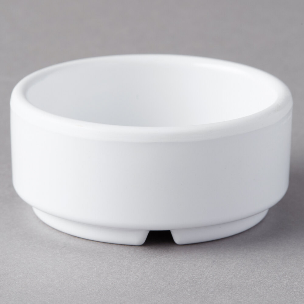 Carlisle 41002 2 oz. White Straight Sided Melamine Ramekin - 48/Case